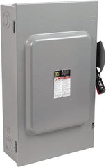 Square D - 200 Amp, 600 VAC/VDC, 3 Pole Fused Safety Switch - NEMA 1, 50 hp at 600 VAC, 50 hp at 600 VDC (Single Phase), 150 hp at 600 VAC, 50 hp at 600 VDC (Triple Phase), 3PST Contact Form - Exact Tooling