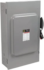 Square D - 200 Amp, 240 VAC, 250 VDC, 3 Pole Fused Safety Switch - NEMA 1, 15 hp at 240 VAC (Single Phase), 60 hp at 240 VAC, 40 hp at 250 VDC (Triple Phase), 3PST Contact Form - Exact Tooling