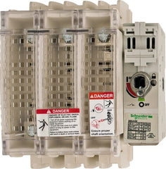 Schneider Electric - 3 Pole, 600 Volt, 100 Amp, Pressure Plate Fuse Holder - Compatible with J Class, 149mm Wide Fuse - Exact Tooling