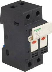 Schneider Electric - 2 Pole, 600 Volt, 30 Amp, DIN Rail Mount Fuse Holder - Compatible with CC Class, 35mm Wide Fuse - Exact Tooling