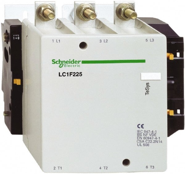 Schneider Electric - 3 Pole, 500 Coil VAC, 330 Amp at 440 VAC, Nonreversible IEC Contactor - Bureau Veritas, CCC, CSA, DNV, EN/IEC 60947-1, EN/IEC 60947-4-1, GL, JEM 1038, LROS, RINA, RMRoS, RoHS Compliant, UL Listed - Exact Tooling
