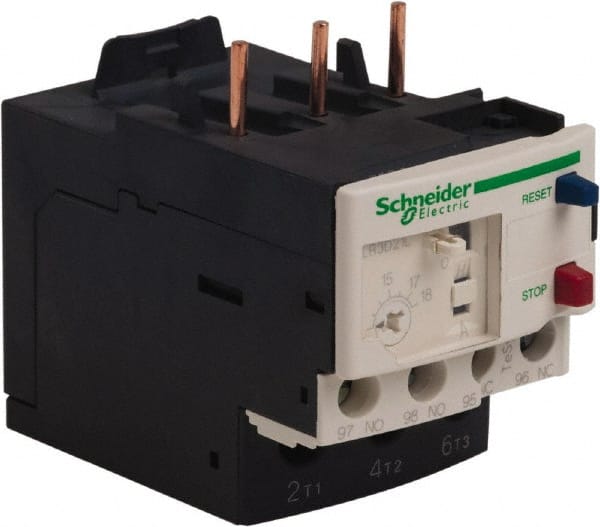 Schneider Electric - 3 Pole, NEMA Size 0-1, 12 to 18 Amp, 690 VAC, Thermal NEMA Overload Relay - Trip Class 20, For Use with LC1D18, LC1D25, LC1D32 and LC1D38 - Exact Tooling