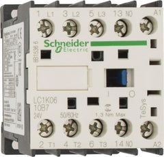Schneider Electric - 3 Pole, 24 Coil VAC at 50/60 Hz, 6 Amp at 440 VAC, Nonreversible IEC Contactor - BS 5424, CSA, IEC 60947, NF C 63-110, RoHS Compliant, UL Listed, VDE 0660 - Exact Tooling