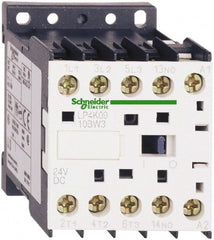 Schneider Electric - 3 Pole, 24 Coil VDC, 12 Amp at 440 VAC, 16 Amp at 690 VAC and 20 Amp at 440 VAC, Nonreversible IEC Contactor - BS 5424, CSA, IEC 60947, NF C 63-110, RoHS Compliant, UL Listed, VDE 0660 - Exact Tooling