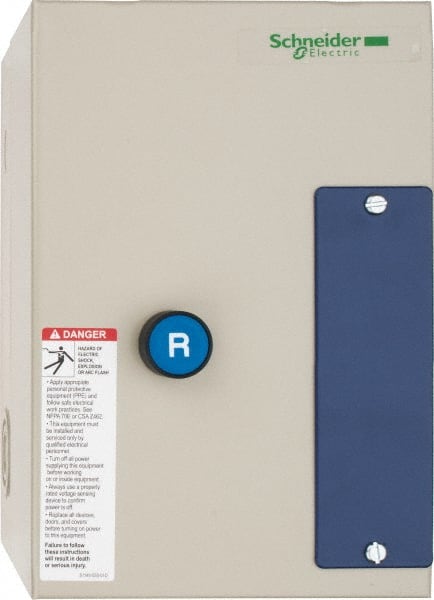 Schneider Electric - 3 Pole, 18 Amp, 120 Coil VAC, Nonreversible Enclosed IEC Motor Starter - 3 Phase Hp: 125 at 460 VAC, 125 at 575 VAC, 50 at 208 VAC, 60 at 230 VAC - Exact Tooling