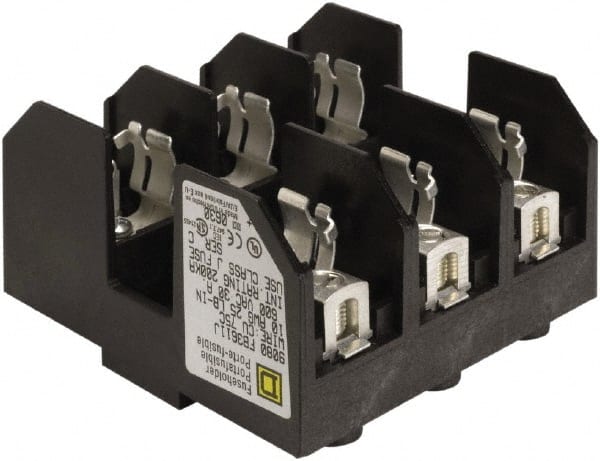 Square D - 3 Pole, 600 Volt, 30 Amp, Surface Mount Fuse Holder - Compatible with CC Class Fuse - Exact Tooling