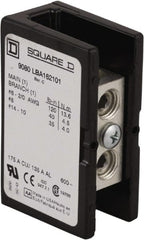 Square D - 3 Poles, 135 (Aluminium), 175 (Copper) Amp, Phenolic Power Distribution Block - 600 VAC, 1 Primary Connection - Exact Tooling