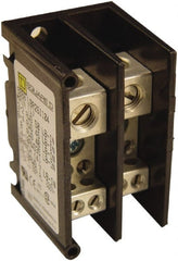 Square D - 2 Poles, 115 (Copper), 90 (Aluminium) Amp, Thermoplastic Power Distribution Block - 600 VAC, 1 Primary Connection - Exact Tooling