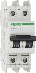Schneider Electric - 8 Amp, 125 VDC, 240 VAC, 60 VDC, 1 Pole, DIN Rail Mount, Fixed Mount Miniature Circuit Breaker - Thermal Magnetic Trip, Multiple Breaking Capacity Ratings, 73mm Deep x 107mm High x 36mm Wide - Exact Tooling