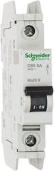 Schneider Electric - 8 Amp, 125 VDC, 240 VAC, 60 VDC, 1 Pole, DIN Rail Mount, Fixed Mount Miniature Circuit Breaker - Thermal Magnetic Trip, Multiple Breaking Capacity Ratings, 73mm Deep x 107mm High x 18mm Wide - Exact Tooling