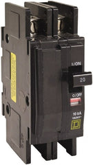 Square D - 15 Amp, 120/240 VAC, 2 Pole, DIN Rail Mounted, Flush Mount, Surface Mount Miniature Circuit Breaker - Thermal Magnetic Trip, 10 kA at 120/240 VAC Breaking Capacity, 14-2 (Aluminum), 14-2 (Copper) AWG, 74mm Deep x 103mm High x 19mm Wide - Exact Tooling
