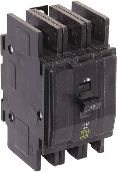 Square D - 40 Amp, 240 VAC, 3 Pole, Panel Mount Miniature Circuit Breaker - Exact Tooling