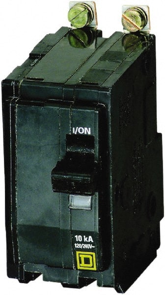 Square D - 15 Amp, 240 VAC, 2 Pole, Bolt On Miniature Circuit Breaker - 14-8 AWG - Exact Tooling