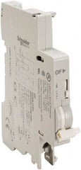 Schneider Electric - Circuit Breaker Auxiliary Switch - 12-125 VDC, 12-277 VAC Control Voltage, Use with C120 Protective Devices, C60 Protective Devices, N40 Protective Devices - Exact Tooling
