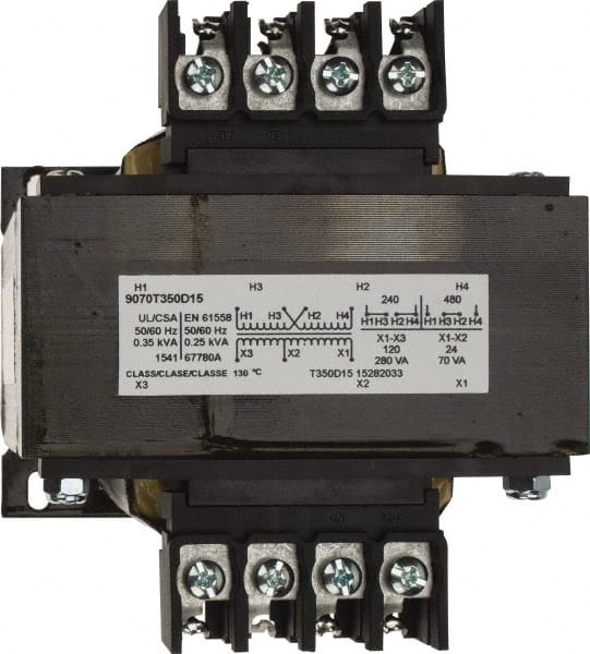 Square D - 1 Phase, 350 VA, Control Transformer - 176°F Temp Rise - Exact Tooling