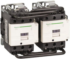 Schneider Electric - 3 Pole, 110 Coil VAC at 50/60 Hz, 80 Amp at 440 VAC, Reversible IEC Contactor - 1 Phase hp: 15 at 230/240 VAC, 7.5 at 115 VAC, 3 Phase hp: 20 at 200/208 VAC, 25 at 230/240 VAC, 60 at 460/480 VAC, 60 at 575/600 VAC - Exact Tooling