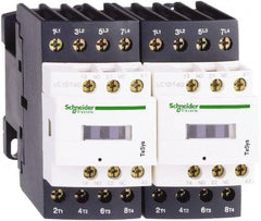 Schneider Electric - 3 Pole, 120 Coil VAC at 50/60 Hz, 40 Amp at 440 VAC, Reversible IEC Contactor - 1 Phase hp: 3 at 115 VAC, 5 at 230/240 VAC, 3 Phase hp: 10 at 200/208 VAC, 10 at 230/240 VAC, 30 at 460/480 VAC, 30 at 575/600 VAC - Exact Tooling
