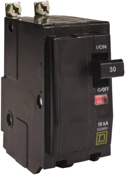 Square D - 25 Amp, 240 VAC, 2 Pole, Bolt On Miniature Circuit Breaker - 14-8 AWG - Exact Tooling