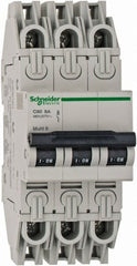 Schneider Electric - 6 Amp, 125 VDC, 240 VAC, 60 VDC, 1 Pole, DIN Rail Mount, Fixed Mount Miniature Circuit Breaker - Thermal Magnetic Trip, 10 kA at 277 VAC Breaking Capacity, 73mm Deep x 81mm High x 18mm Wide - Exact Tooling