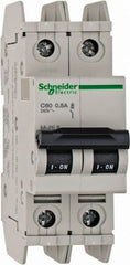 Schneider Electric - 0.50 Amp, 125 VDC, 240 VAC, 60 VDC, 1 Pole, DIN Rail Mount, Fixed Mount Miniature Circuit Breaker - Thermal Magnetic Trip, Multiple Breaking Capacity Ratings, 73mm Deep x 107mm High x 36mm Wide - Exact Tooling