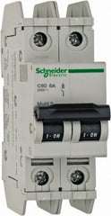 Schneider Electric - 6 Amp, 125 VDC, 240 VAC, 60 VDC, 1 Pole, DIN Rail Mount, Fixed Mount Miniature Circuit Breaker - Thermal Magnetic Trip, Multiple Breaking Capacity Ratings, 73mm Deep x 107mm High x 36mm Wide - Exact Tooling