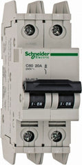 Schneider Electric - 20 Amp, 125 VDC, 240 VAC, 60 VDC, 1 Pole, DIN Rail Mount, Fixed Mount Miniature Circuit Breaker - Thermal Magnetic Trip, Multiple Breaking Capacity Ratings, 73mm Deep x 107mm High x 36mm Wide - Exact Tooling