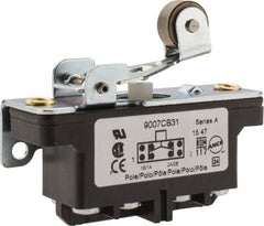 Square D - DPDT, 2NC/2NO, 600 Volt Screw Terminal, Roller Plunger Actuator, General Purpose Limit Switch - 1 NEMA Rating, IP20 IPR Rating, Bracket Mount, 1/2 Lb. Operating Force - Exact Tooling