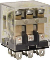 Square D - 1/2 hp at 120 Volt & 3/4 hp at 240 Volt, Electromechanical Plug-in General Purpose Relay - 10 Amp at 250 VAC, 3PDT, 120 VAC at 50/60 Hz - Exact Tooling