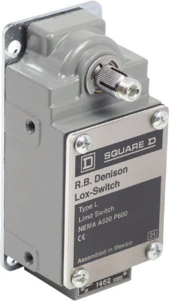 Square D - DPST, 2NO, 600 Volt Screw Terminal, Rotary Spring Return Actuator, General Purpose Limit Switch - 1, 2, 4, 12, 13 NEMA Rating, IP67 IPR Rating - Exact Tooling