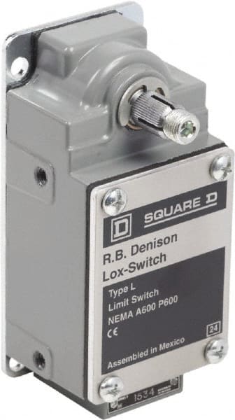 Square D - DPST, 2NC, 600 Volt Screw Terminal, Rotary Spring Return Actuator, General Purpose Limit Switch - 1, 2, 4, 12, 13 NEMA Rating, IP67 IPR Rating - Exact Tooling