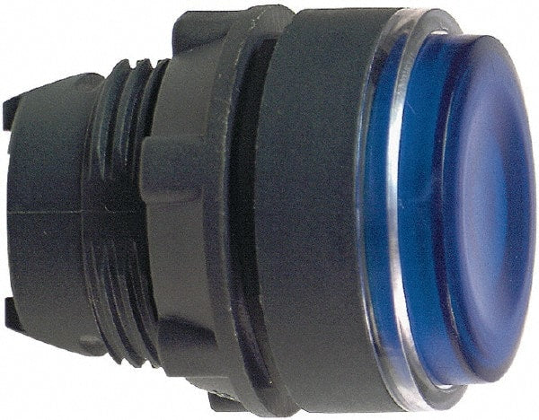 Schneider Electric - 22mm Mount Hole, Flush, Pushbutton Switch Only - Round, Blue Pushbutton, Illuminated, Momentary (MO) - Exact Tooling