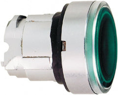 Schneider Electric - 22mm Mount Hole, Flush, Pushbutton Switch Only - Round, Green Pushbutton, Illuminated, Momentary (MO) - Exact Tooling