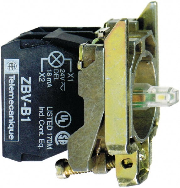 Schneider Electric - 110-120 V Green Lens LED Indicating Light - Screw Clamp Connector, Vibration Resistant - Exact Tooling