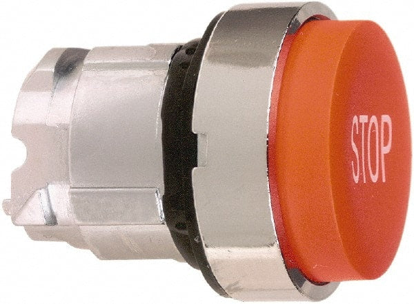 Schneider Electric - 22mm Mount Hole, Extended Straight, Pushbutton Switch Only - Round, Red Pushbutton, Nonilluminated, Momentary (MO) - Exact Tooling