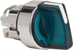 Schneider Electric - 22mm Mount Hole, 3 Position, Handle Operated, Selector Switch - Green, Momentary (MO), Illuminated, Shock, Vibration and Water Resistant - Exact Tooling