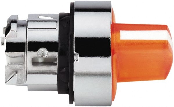 Schneider Electric - 22mm Mount Hole, 3 Position, Handle Operated, Selector Switch - Orange, Momentary (MO), Illuminated, Shock, Vibration and Water Resistant - Exact Tooling