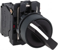Schneider Electric - 22mm Mount Hole, 2 Position, Handle Operated, Selector Switch with Contact Blocks - Black, Maintained (MA), Shock, Vibration and Water Resistant - Exact Tooling