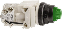 Schneider Electric - 120 V Green Lens LED Press-to-Test Indicating Light - Octagonal Lens, Screw Clamp Connector, Vibration Resistant - Exact Tooling