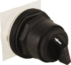 Schneider Electric - 30mm Mount Hole, 3 Position, Knob and Pushbutton Operated, Selector Switch Only - Black, Maintained (MA), without Contact Blocks, Anticorrosive, Weatherproof, Dust and Oil Resistant - Exact Tooling