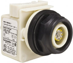 Schneider Electric - 120 V LED Indicating Light - Round Lens, Screw Clamp Connector, Corrosion Resistant, Dust Resistant, Oil Resistant - Exact Tooling