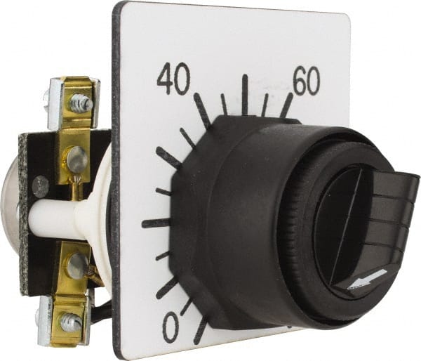Square D - 10,000 Ohm, 30mm, 300 VAC Potentiometer - 2 Watts, Nonilluminated, Knob Operated, NEMA 4, 13 - Exact Tooling