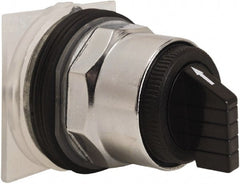 Schneider Electric - 30mm Mount Hole, 3 Position, Knob and Pushbutton Operated, Selector Switch Only - Black, Momentary (MO), without Contact Blocks, Weatherproof and Dust and Oil Resistant - Exact Tooling