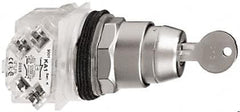 Schneider Electric - 30mm Mount Hole, 3 Position, Key Operated, Selector Switch Only - Momentary (MO), without Contact Blocks, Shock and Vibration Resistant - Exact Tooling