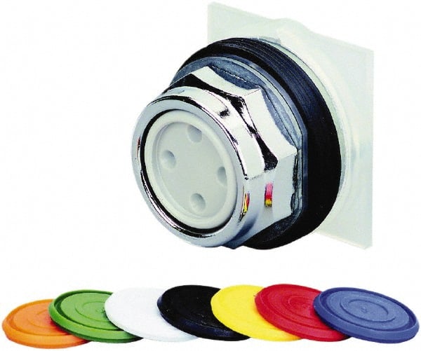Schneider Electric - 30mm Mount Hole, Flush, Pushbutton Switch - Round, Multicolor Pushbutton, Momentary (MO) - Exact Tooling