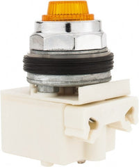 Schneider Electric - 28 V Amber Lens Indicating Light - Screw Clamp Connector - Exact Tooling