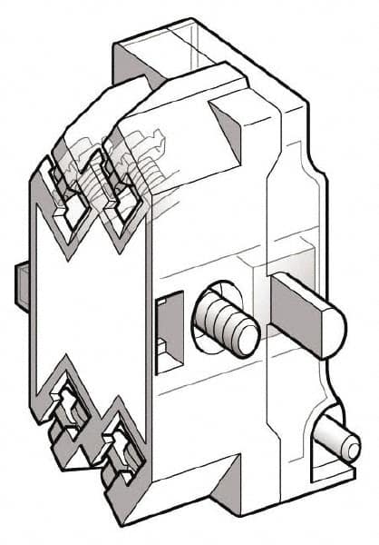 Schneider Electric - Multiple Amp Levels, Electrical Switch Contact Block - 125 VDC at 0.55 Amp and 240 VAC at 3 Amp, Screw Terminal, For Use with Harmony 9001K - Exact Tooling