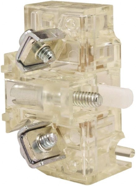 Schneider Electric - 10 Amp, Electrical Switch Contact Block - 600 Volt, Screw and Solder Terminal, 30mm Hole - Exact Tooling
