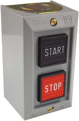 Schneider Electric - 2 Operator, Projecting Pushbutton Control Station - Start, Stop (Legend), Momentary Switch, NO/NC Contact, NEMA 1 - Exact Tooling