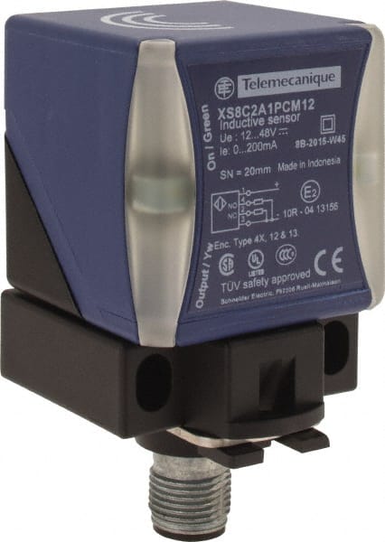 Telemecanique Sensors - PNP, NO/NC, 20mm Detection, Rectangular, Inductive Proximity Sensor - 3 Wires, IP65, IP67, IP69, 12 to 48 VDC, 40mm Long x 70mm Wide - Exact Tooling