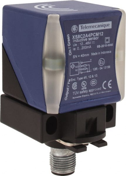 Telemecanique Sensors - PNP, NO/NC, 40mm Detection, Rectangular, Inductive Proximity Sensor - 3 Wires, IP65, IP67, IP69, 12 to 48 VDC, 40mm Long x 70mm Wide - Exact Tooling